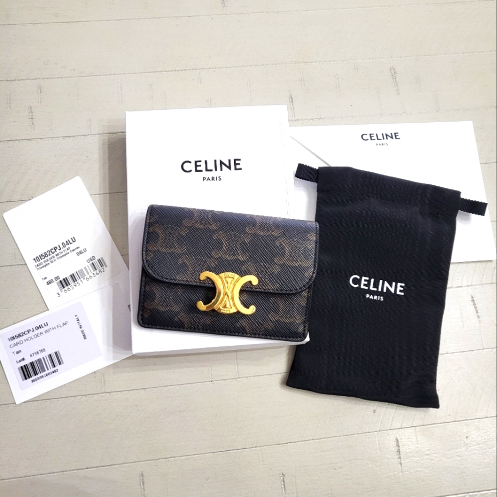 Celine Triomphe canvas card holder